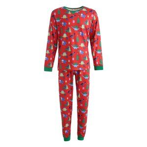 Wondershop Womens Dinosaur Christmas Pajama Set Red & Green Size Small
